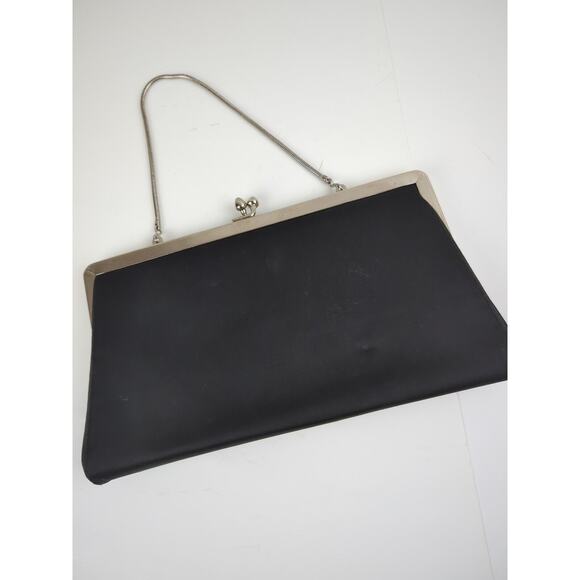 Elegant Black Clutch with Silver Accents - Picture 2 of 10